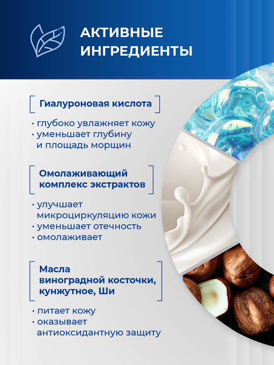 Гиалуроновый Крем для кожи вокруг глаз широкого действия 20мл от Librederm + 5