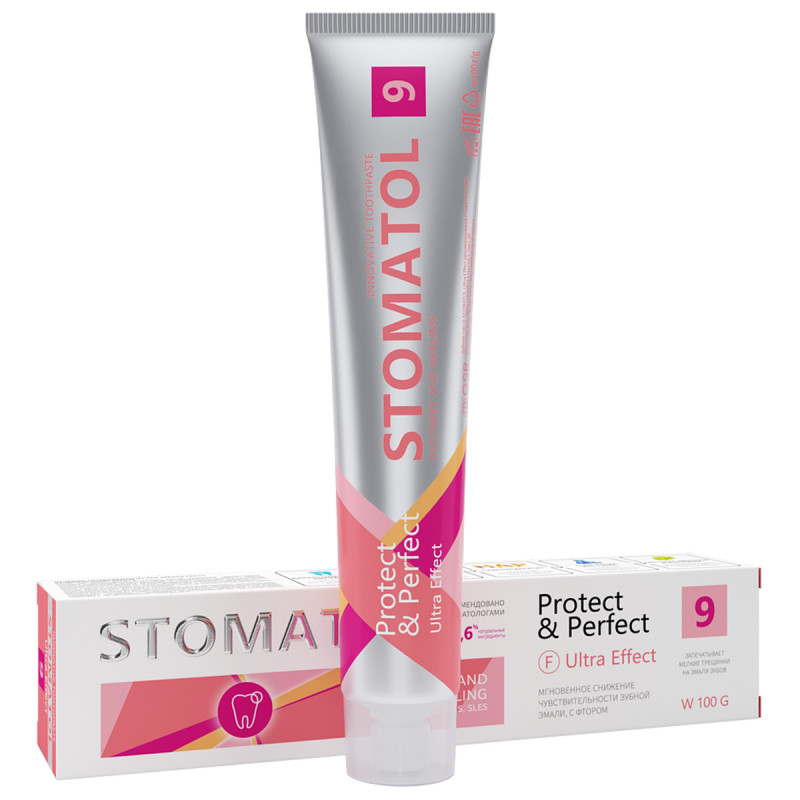 Зубная паста для мгновенного снятия чувствительности 9 Ultra Effect 100г от Stomatol + 1