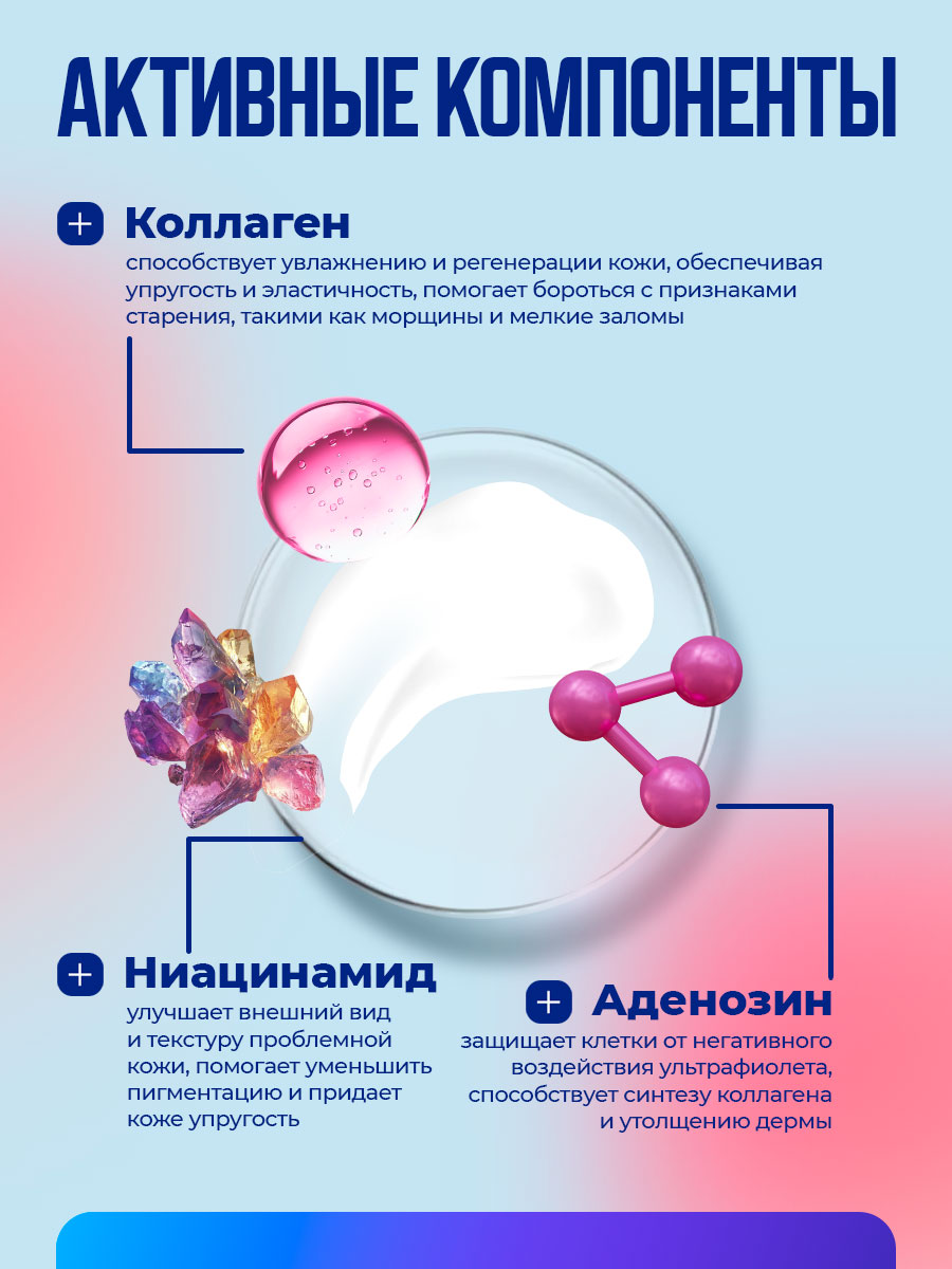 Крем-актив для лица ночной Клеточное увлажнение 50мл от Novosvit + 5