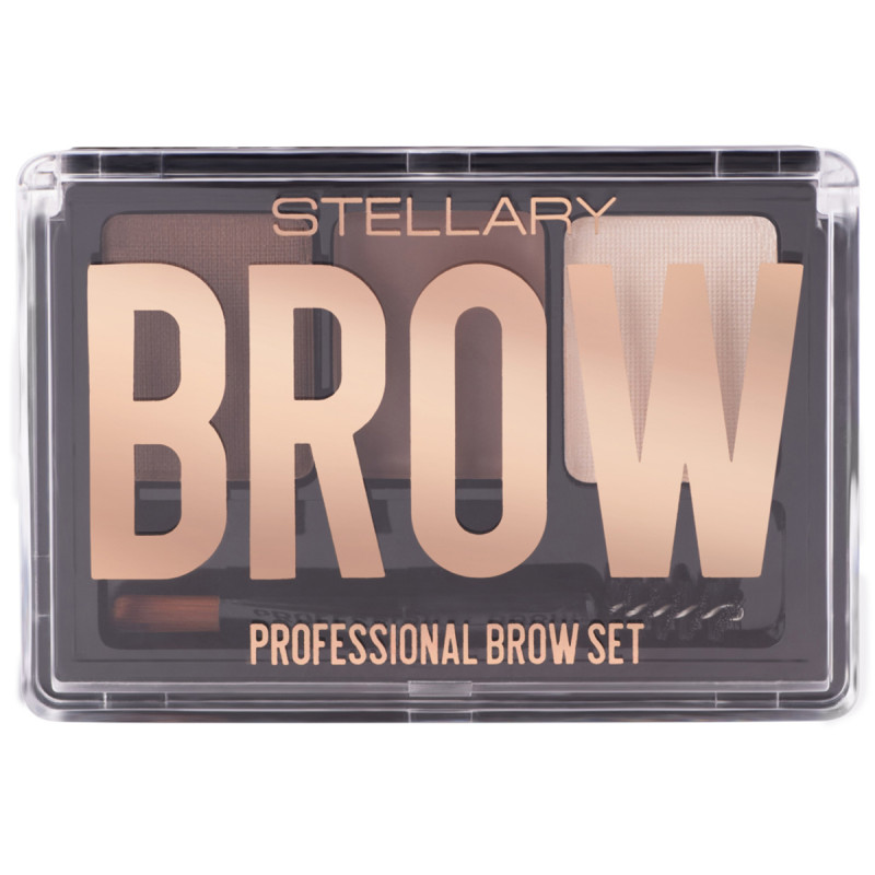 Набор для бровей Professional Brow Set, тон 02 brunette от Stellary + 1
