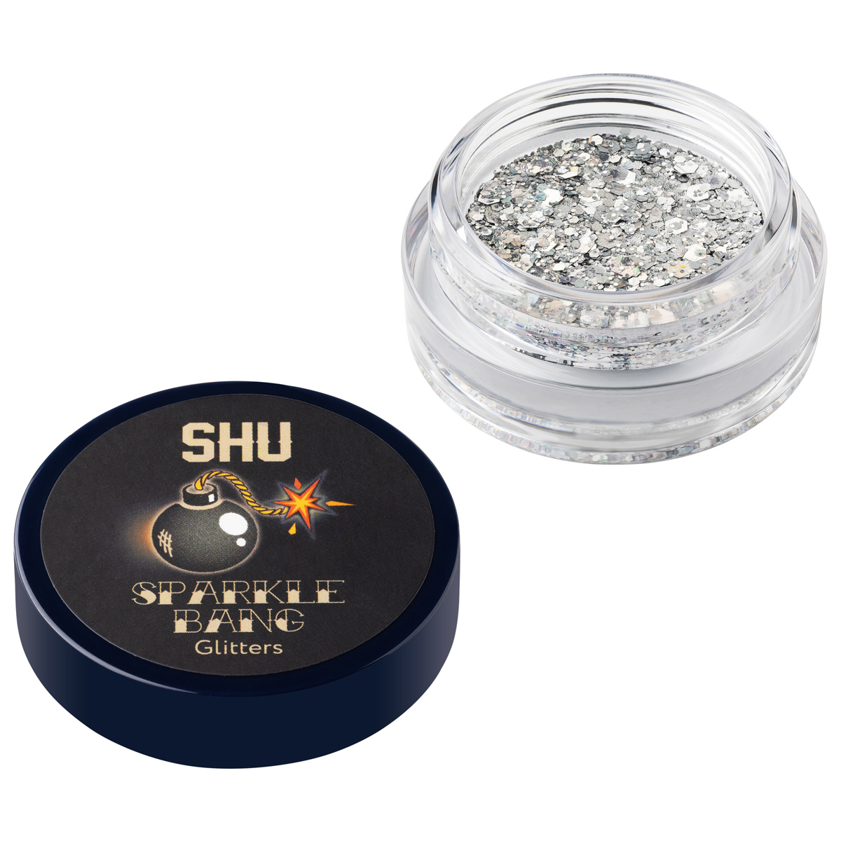 Глиттер для лица и тела Sparkle Bang, тон 134 серебряный от SHU + 3