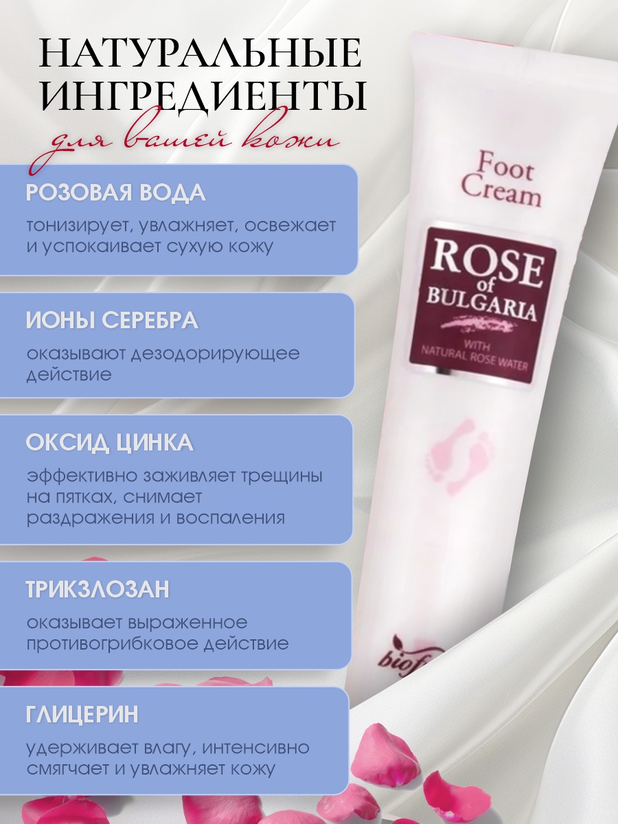 Крем для ног 75мл от Rose of Bulgaria + 3