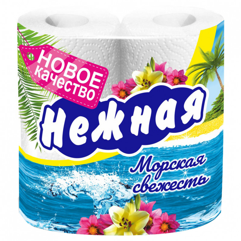 Туалетная бумага Морская свежесть 4шт от Нежная + 1