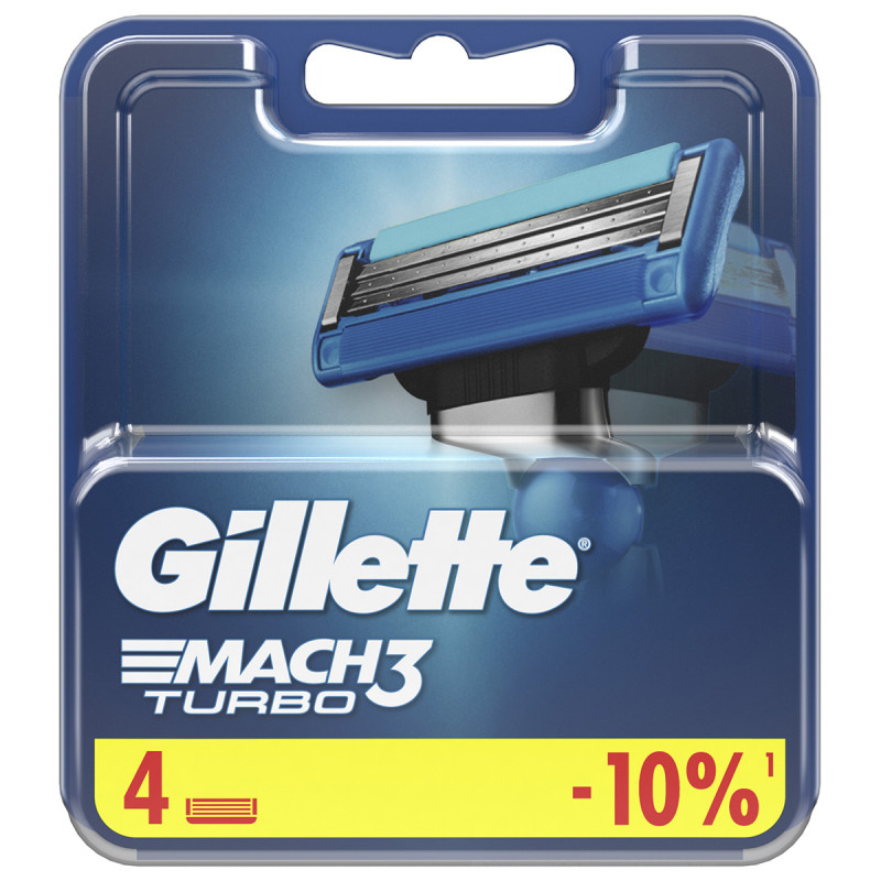 Сменные кассеты Mach3 Turbo 4шт от Gillette + 1