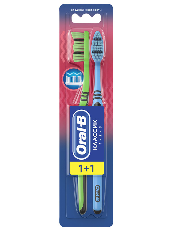 Зубная щетка 3-Effect Классик 2шт средней жесткости от Oral-B + 1